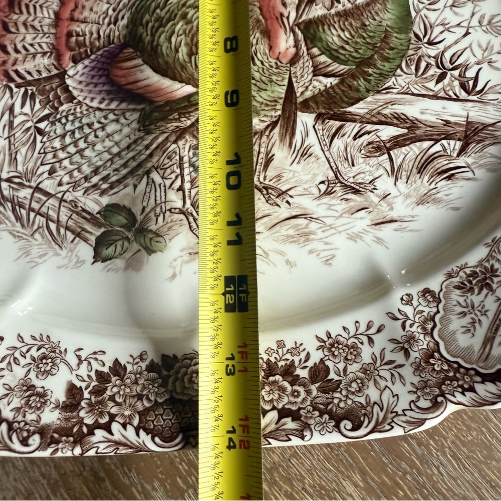 Johnson Bros. Wild Turkey Native American Windsor Ware Turkey Platter 17x14 - Picture 8 of 11